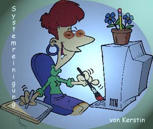 Flei&szlig;ige Computerfrau